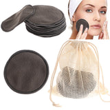 12PCS/SET Reusable Bamboo Fiber Washable Rounds Pads Makeup Removal Cotton Pad Cleansing Facial